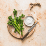Pan fried broccolini pin.