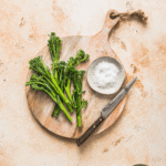 Pan fried broccolini pin.