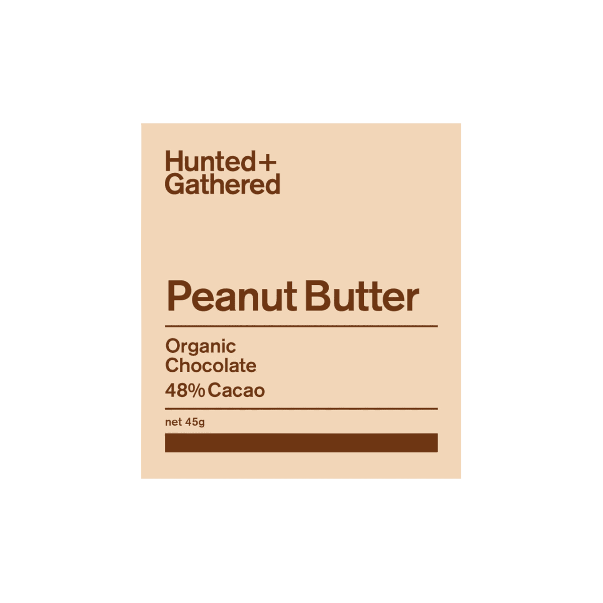 Hunted + Gathered Peanut Butter chocolate bar.