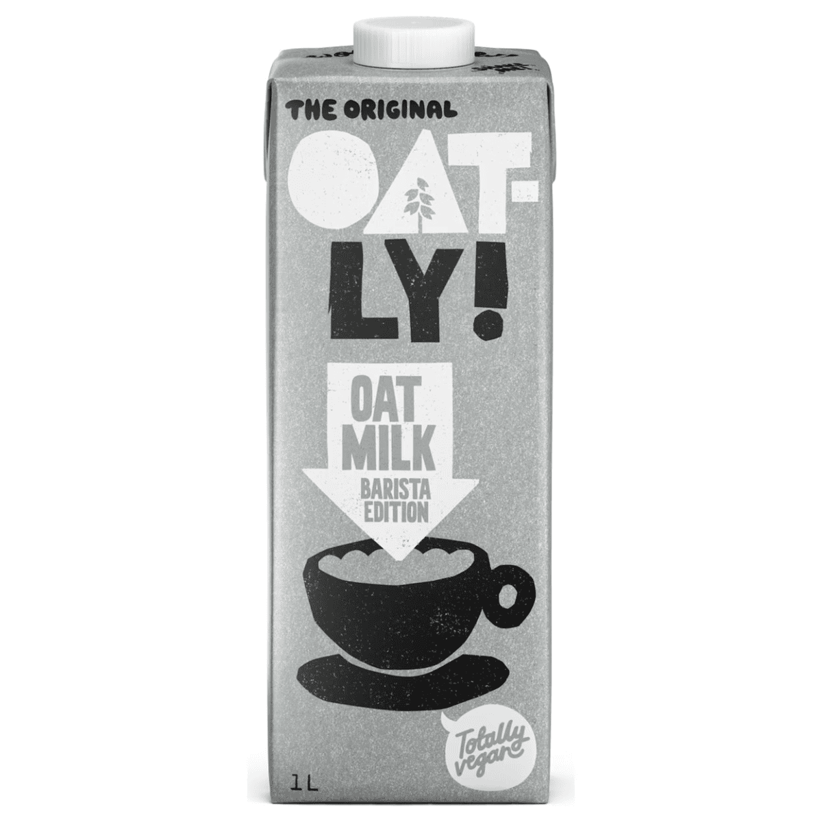 Carton of Oatly barista edition oat milk.
