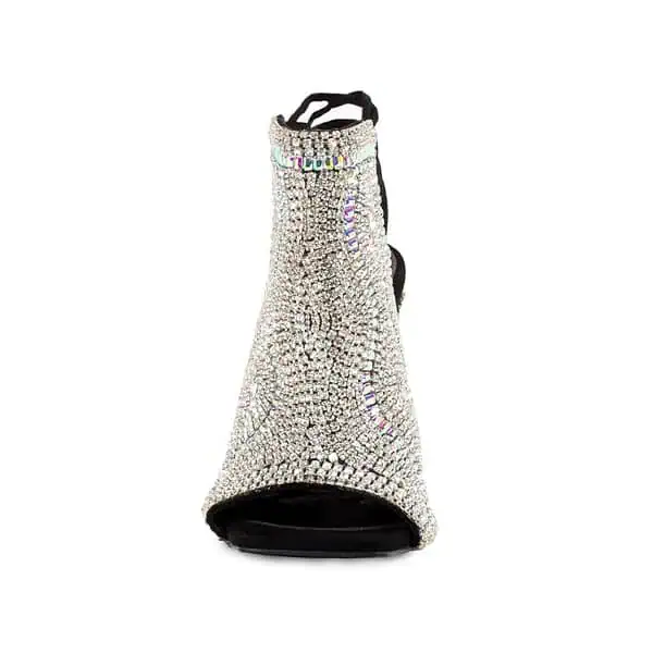 front of the All That Jazz Black Stiletto with Crystal Diamonds