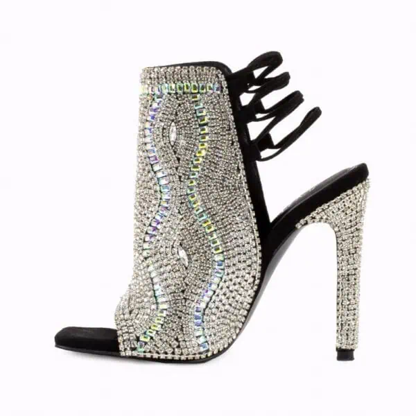 All That Jazz Black Stiletto with Crystal Diamonds