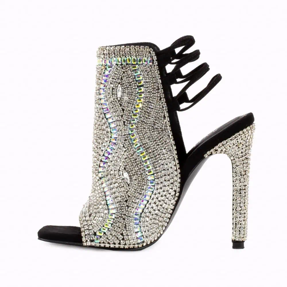 All That Jazz Black Stiletto with Crystal Diamonds