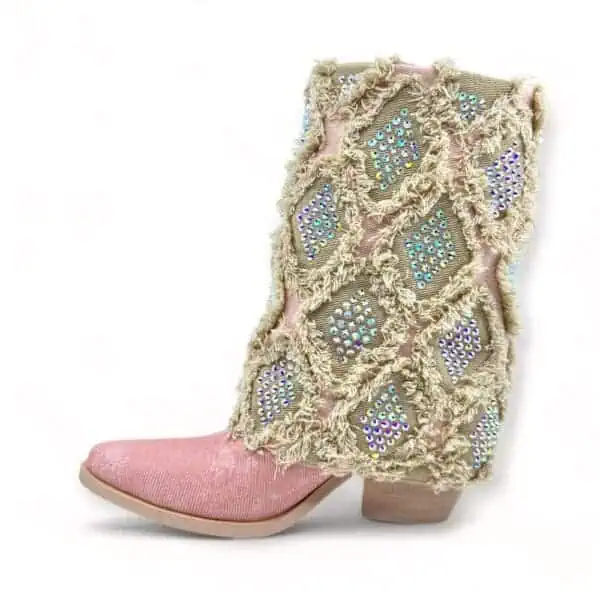 Gram Glam Pink Boot with Crystal AB Diamonds