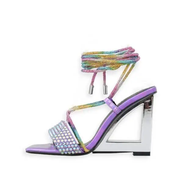 The Riviera: Purple Wedge Heel with Diamonds