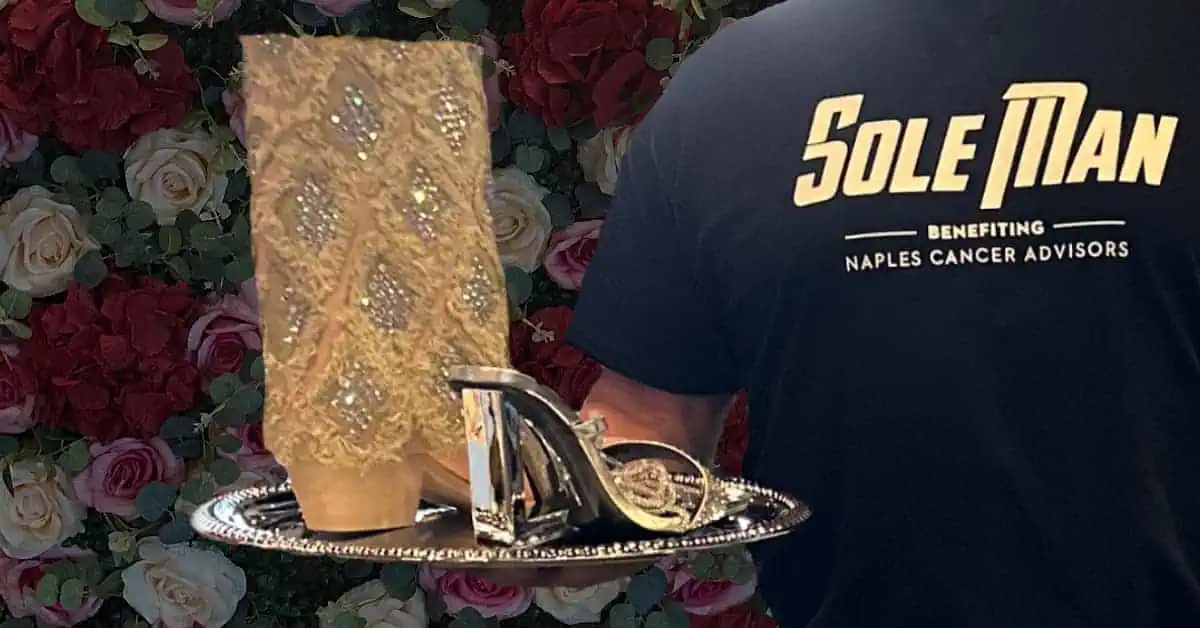 Boots and heels on a tray, Wine Women & Shoes: SkyStruk Best in Shoe Sponsor
