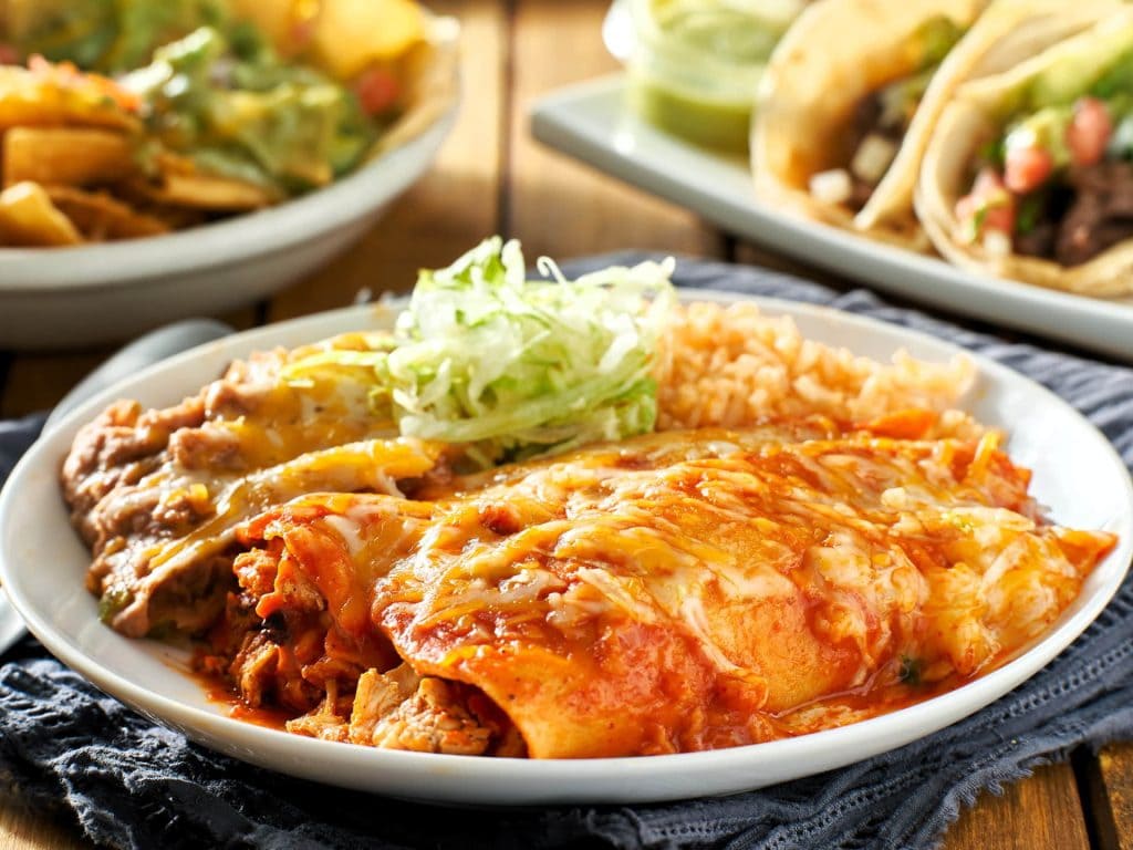Mexican Food Enchiladas Plate