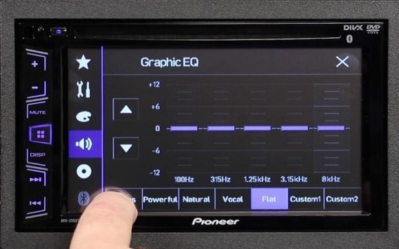 AVH-290BT parametric equalizer screen