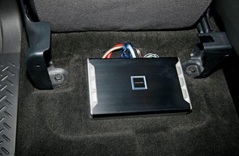 Alpine amp installed under truck seat