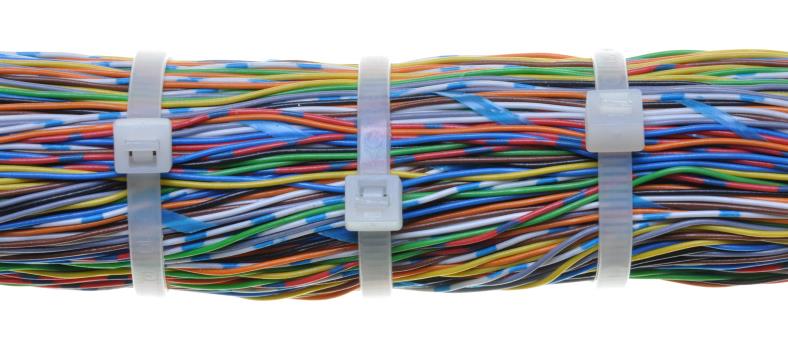 Wire bundled with zip ties example