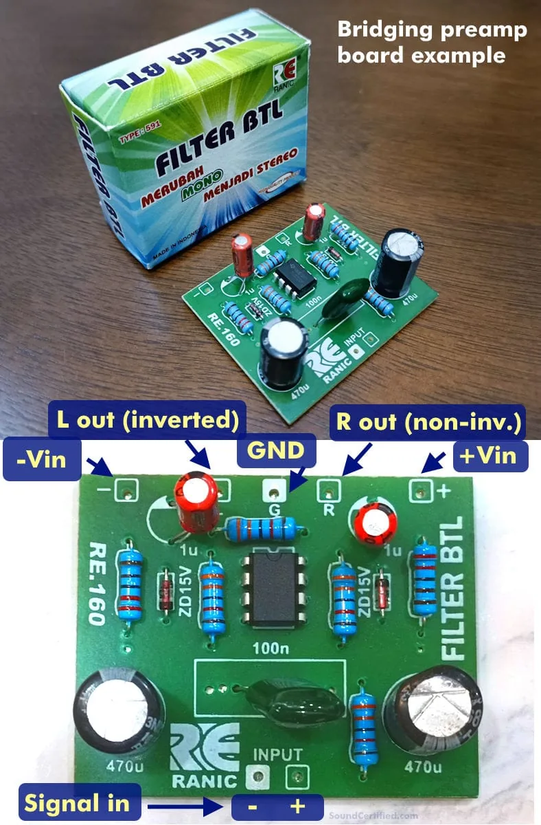 example amp bridge board with labels