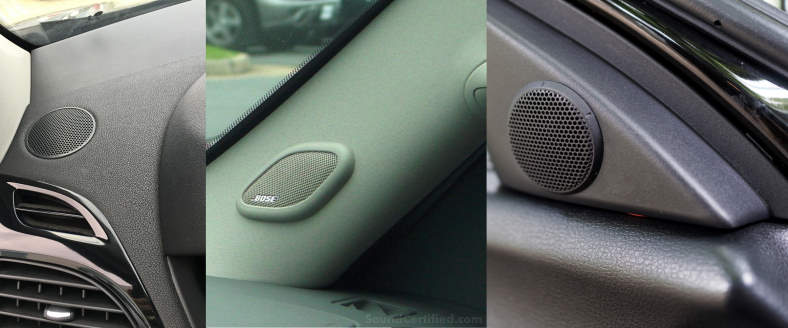 Car tweeter factory installation locations examples