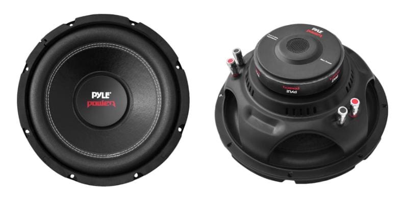 Pyle Power PLPW10D subwoofer front and rear view images