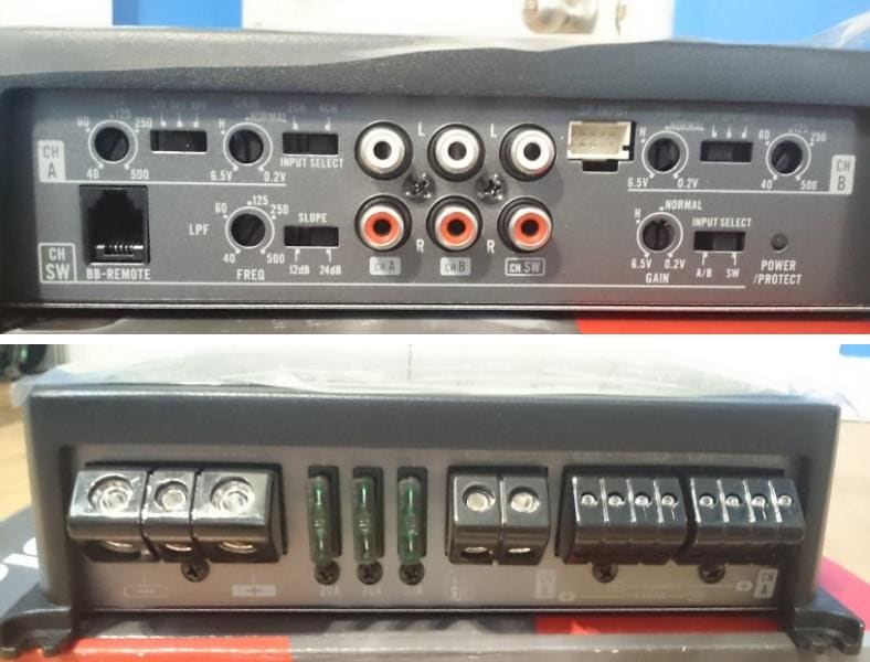 Pioneer GM-D9605 closeup image of front and rear