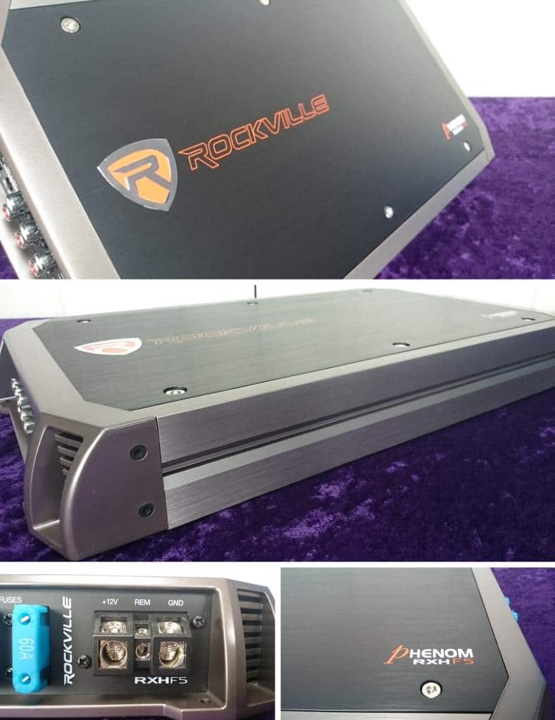 Closeup images of Rockville RXH-F5 amp