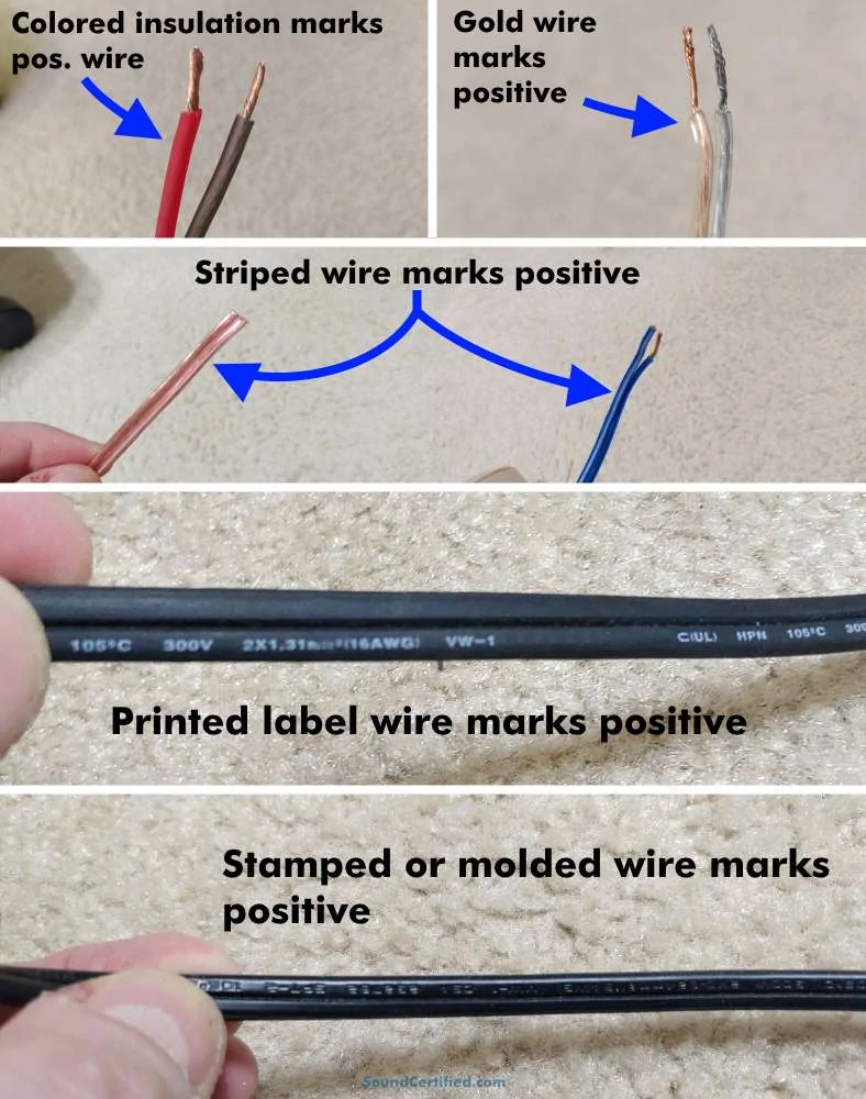 Which speaker wire is positive diagram with examples