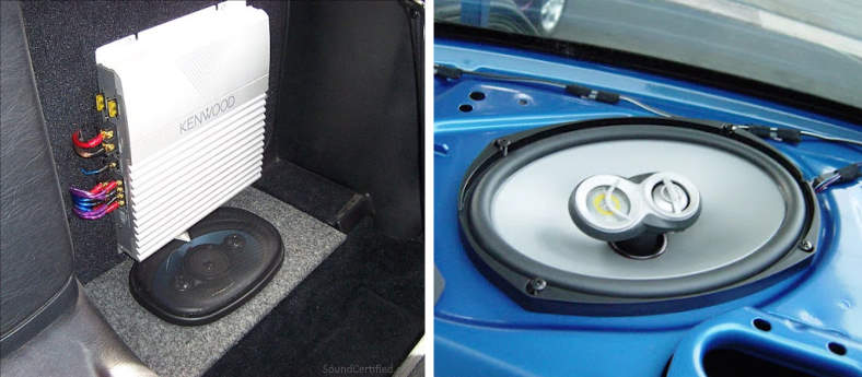 Image of 6x9 speakers and car amplifier