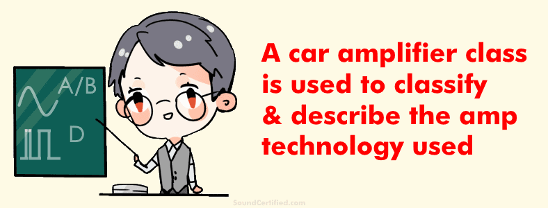 Teacher discussing car amplifier classes