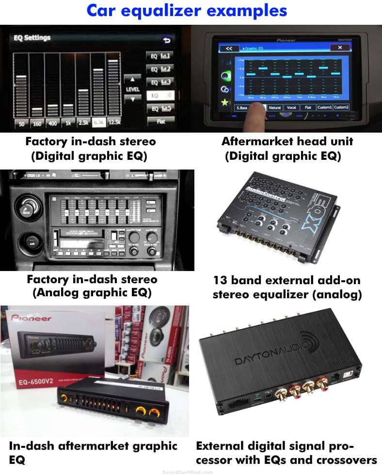 Car audio equalizer examples