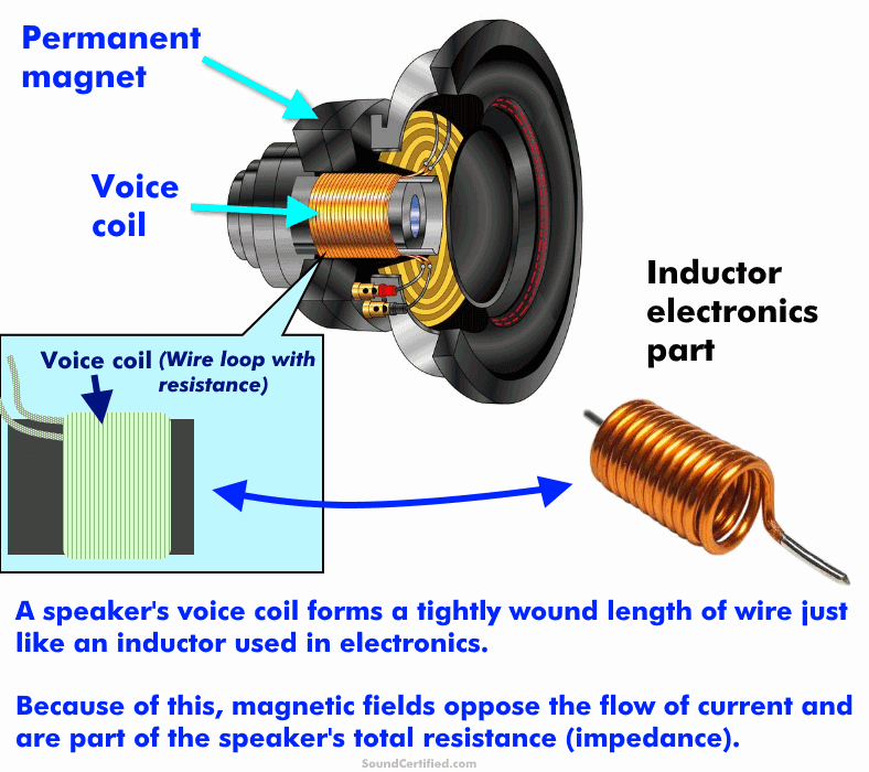 diagram of a speaker voice coil inductance explained