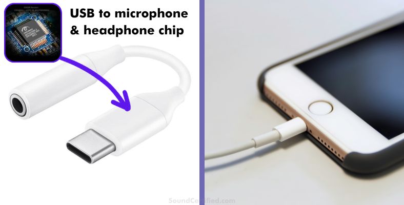 smartphone usb c headphone mic examples