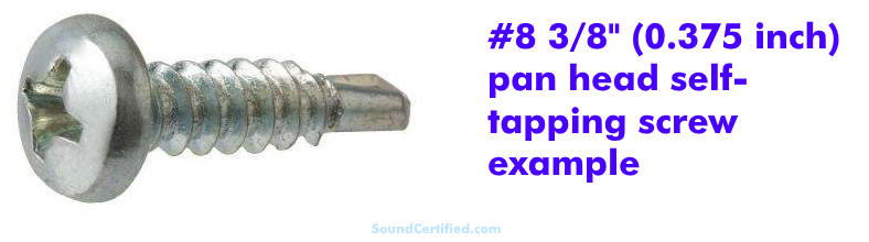 example of a 3/8 inch pan head #8 self tapping screw