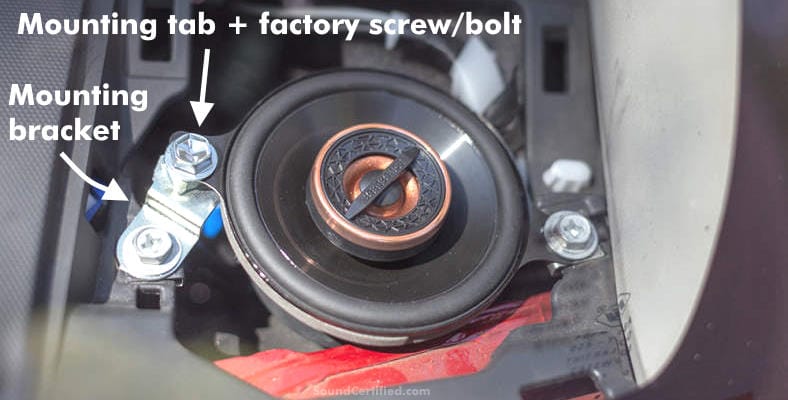 example of a 3.5 inch car speaker installed in a dashboard