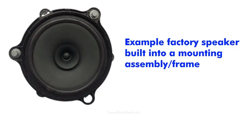 example of a factory car speaker built into a mounting frame