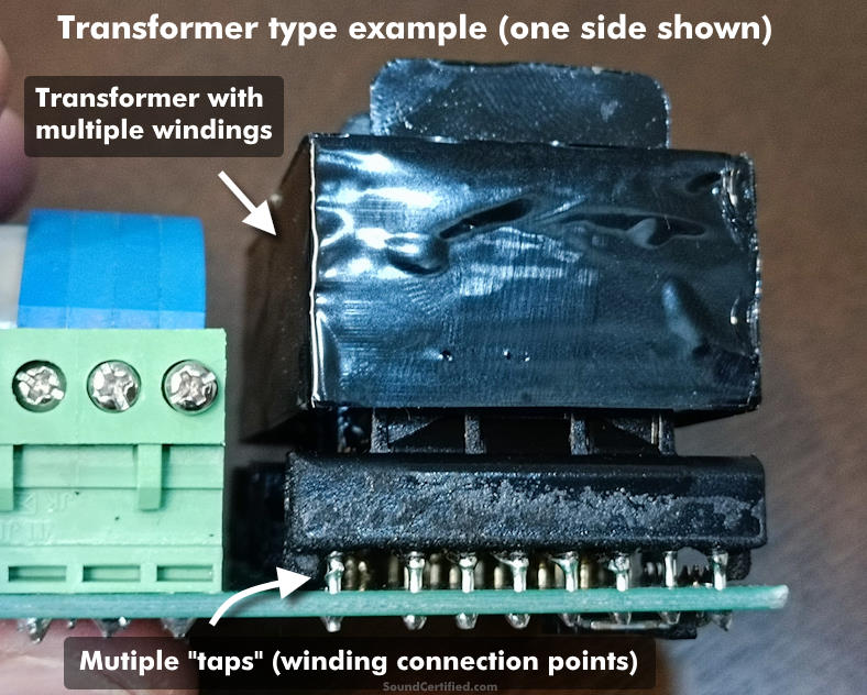 transformer in volume control example labeled