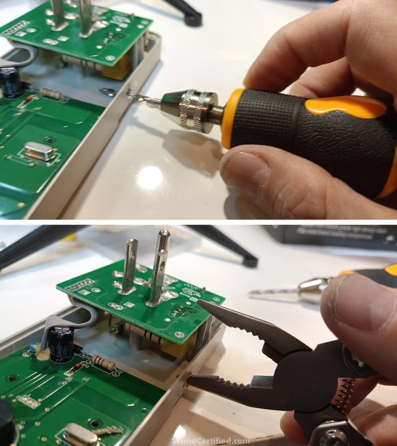 meter case making hole example
