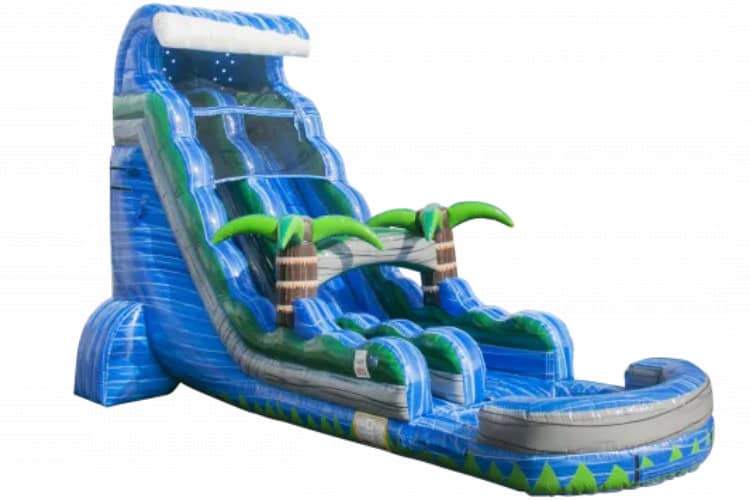 22 FT Blue Crush Single Lane Dry Slide