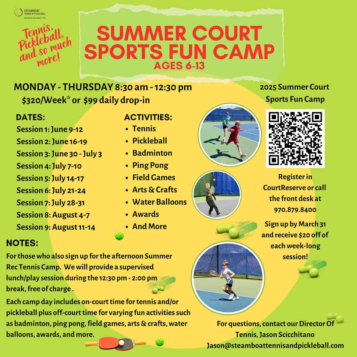 2025 Summer Court Sports Fun Camp, Ages 6-13