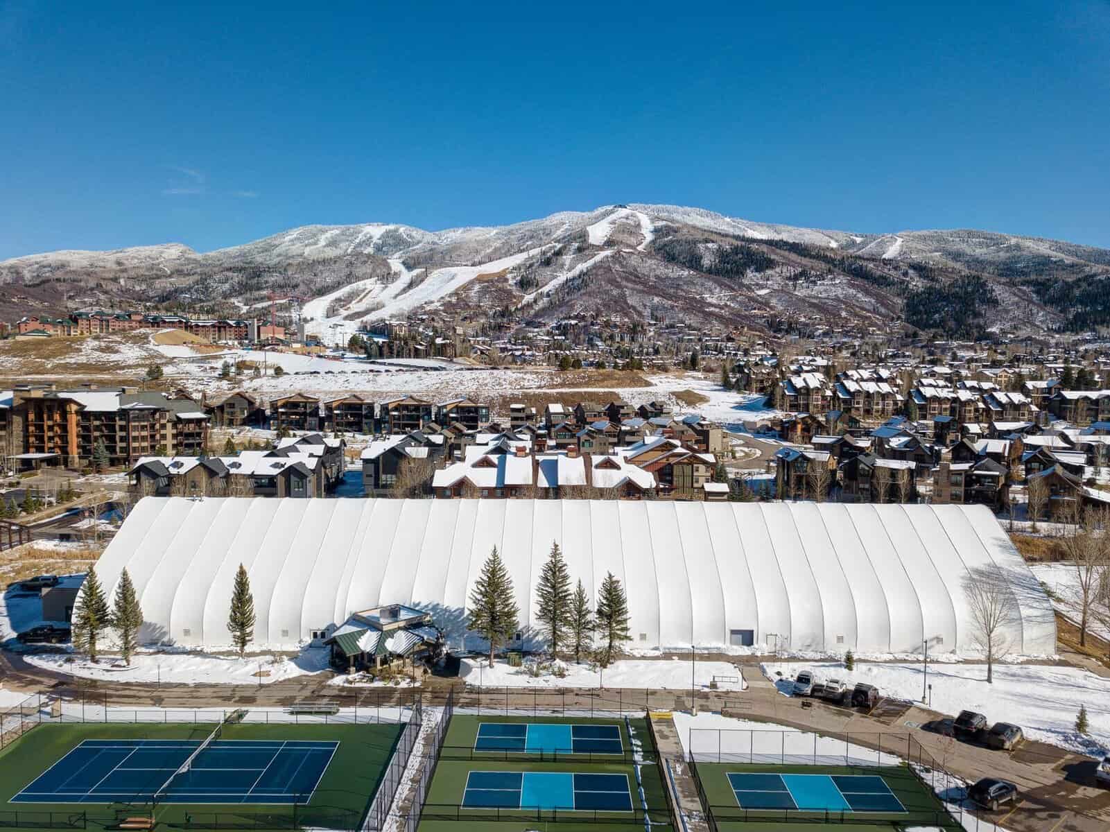 Tennis center in winter