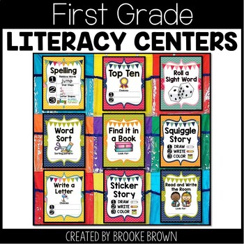 First Grade Literacy Centers Made EASY! - Low Prep 1st Grade Literacy Stations