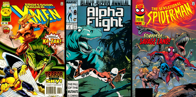 savage land ka-zar covers-1990s-spider-man-x-men-alpha-flight