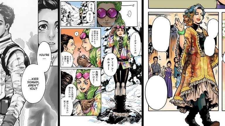 Leia, Kier Domadi, and Amilyn Holdo manga