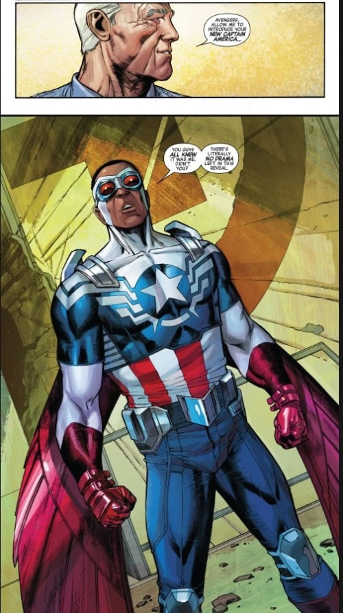 Sam Wilson becomes Captain America in Marvel Comics