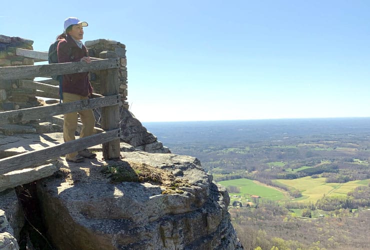 Ramie enjoying the Pilot Mountain view of Yadkin Valley