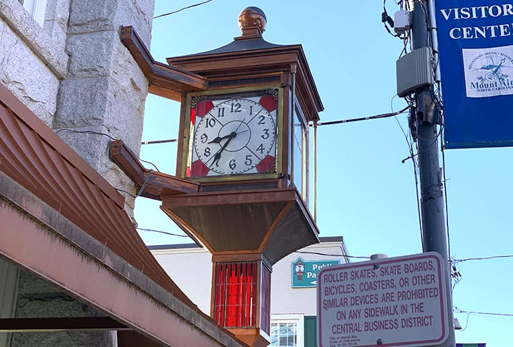 Downtown Clock Tower in Mount Airy, NC