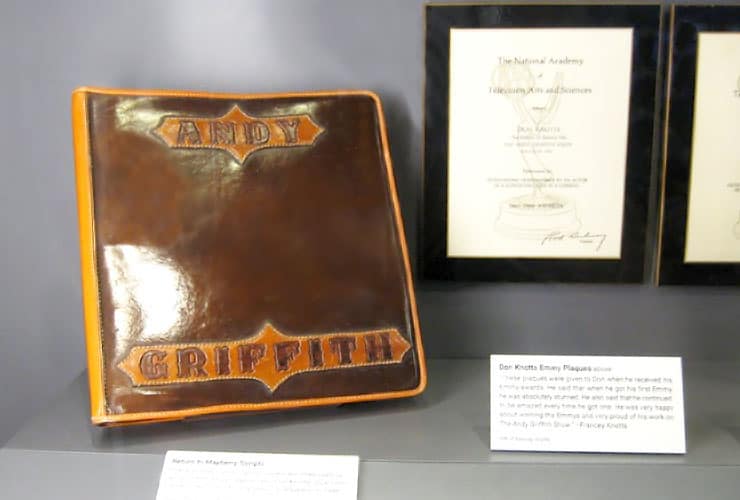 Don Knott's Emmy Plaque Andy Griffith Museum