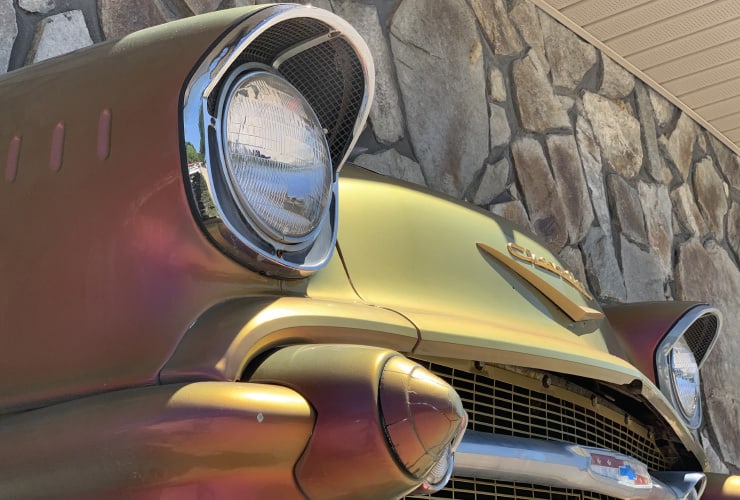 Barnes Collision Car Crash NC Roadside Attractions Metal Artwork