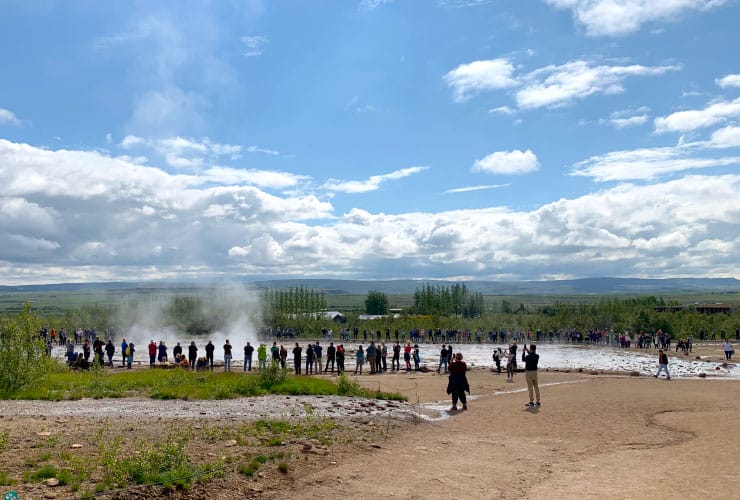 Waiting on Strokkur at Geysir Center Iceland