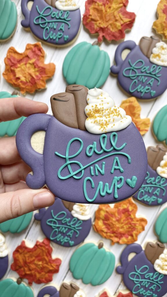 mug cookie decorated with royal icing 