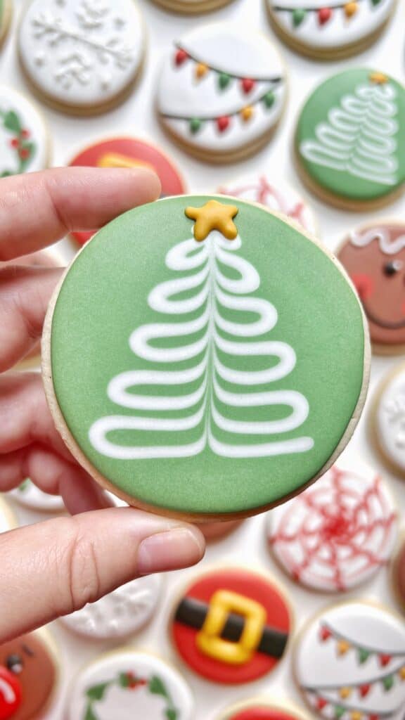 example of cookie decorating: christmas tree
