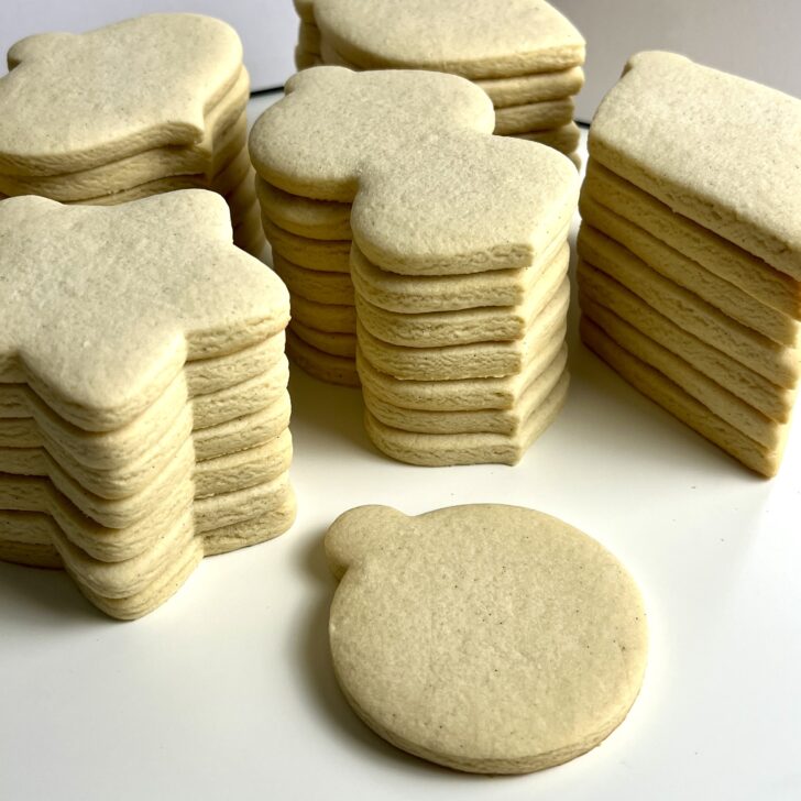 no spread sugar cookies stacked perfectly 7 high