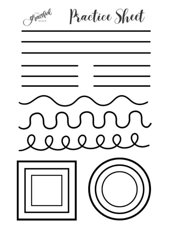 image of cookie decorating practice sheet