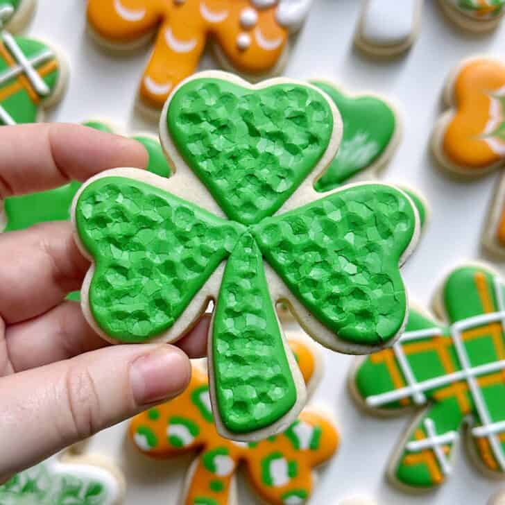 saint patrick's day sugar cookies decorated with royal icing