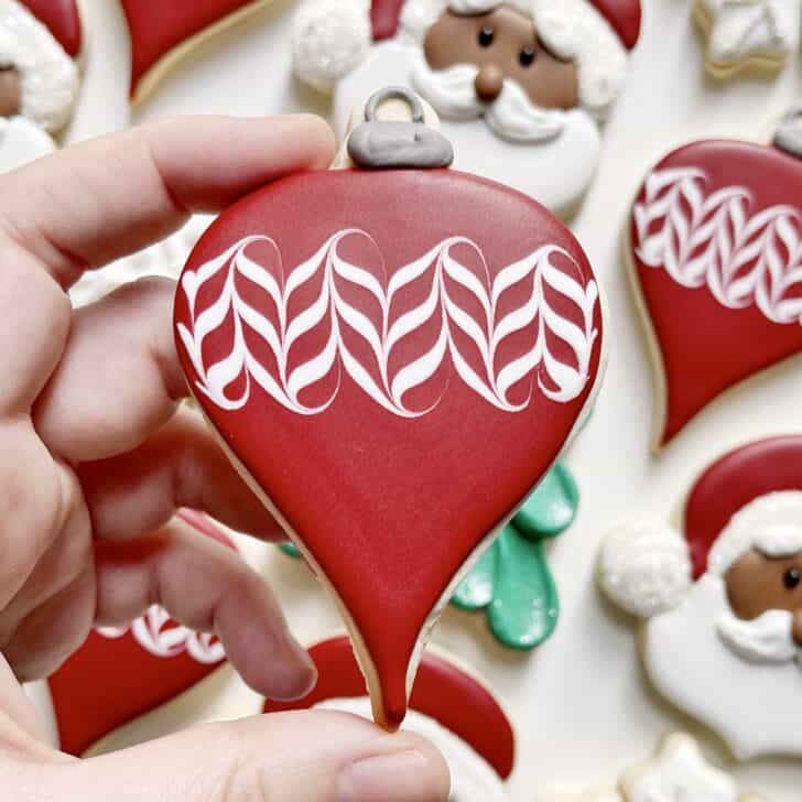 ornament Cookies decorated with royal icing