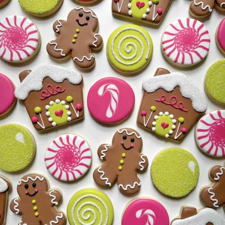 Gingerbread Sugar Cookies decorated with royal icing