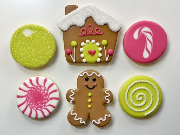 Gingerbread Sugar Cookies decorated with royal icing